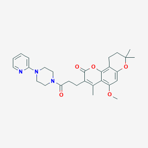 5-methoxy-4,8,8-trimethyl-3-{3-oxo-3-[4-(2-pyridinyl)-1-piperazinyl]propyl}-9,10-dihydro-2H,8H-pyrano[2,3-f]chromen-2-one