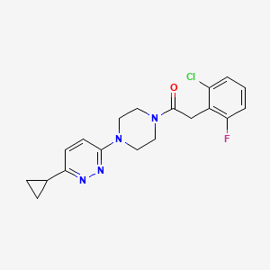 molecular formula C19H20ClFN4O B2603067 2-(2-Chloro-6-fluorophenyl)-1-(4-(6-cyclopropylpyridazin-3-yl)piperazin-1-yl)ethanone CAS No. 2034233-76-4