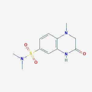 molecular formula C11H15N3O3S B2603069 N,N,1-trimethyl-3-oxo-1,2,3,4-tetrahydroquinoxaline-6-sulfonamide CAS No. 923128-18-1