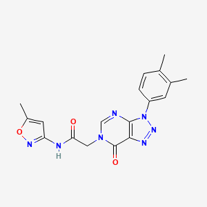 molecular formula C18H17N7O3 B2603087 2-[3-(3,4-二甲苯基)-7-氧代三唑并[4,5-d]嘧啶-6-基]-N-(5-甲基-1,2-恶唑-3-基)乙酰胺 CAS No. 888422-03-5