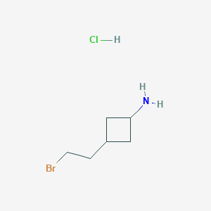 molecular formula C6H13BrClN B2603095 3-(2-Bromoethyl)cyclobutan-1-amine;hydrochloride CAS No. 2580208-93-9