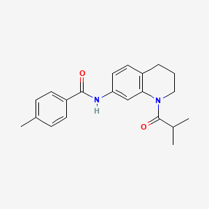 molecular formula C21H24N2O2 B2603103 N-(1-isobutyryl-1,2,3,4-tetrahydroquinolin-7-yl)-4-methylbenzamide CAS No. 1005294-63-2