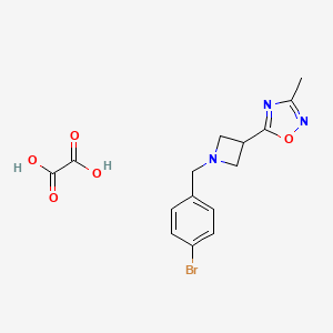 molecular formula C15H16BrN3O5 B2603107 5-(1-(4-Bromobenzyl)azetidin-3-yl)-3-methyl-1,2,4-oxadiazole oxalate CAS No. 1428371-79-2
