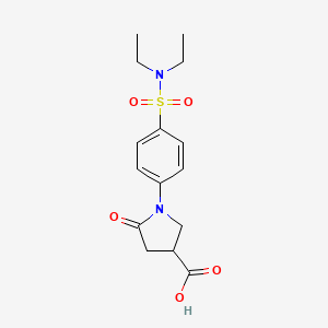 molecular formula C15H20N2O5S B2603111 1-{4-[(Diethylamino)sulfonyl]phenyl}-5-oxopyrrolidine-3-carboxylic acid CAS No. 794554-83-9