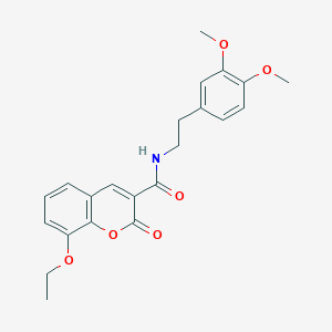 molecular formula C22H23NO6 B2603114 N-[2-(3,4-dimethoxyphenyl)ethyl]-8-ethoxy-2-oxo-2H-chromene-3-carboxamide CAS No. 873577-88-9