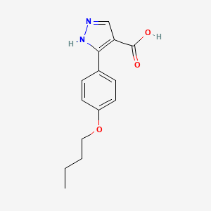 molecular formula C14H16N2O3 B2603119 3-(4-丁氧基苯基)-1H-吡唑-4-羧酸 CAS No. 879996-68-6