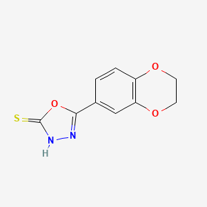 molecular formula C10H8N2O3S B2603122 5-(2,3-Dihydro-1,4-benzodioxin-6-yl)-1,3,4-oxadiazole-2-thiol CAS No. 928710-56-9