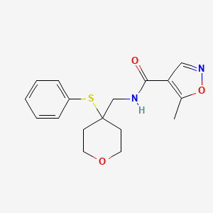 molecular formula C17H20N2O3S B2603123 5-methyl-N-((4-(phenylthio)tetrahydro-2H-pyran-4-yl)methyl)isoxazole-4-carboxamide CAS No. 1797726-28-3