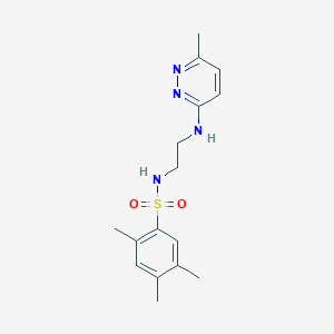 molecular formula C16H22N4O2S B2603135 2,4,5-三甲基-N-(2-((6-甲基吡哒嗪-3-基)氨基)乙基)苯磺酰胺 CAS No. 1170053-16-3