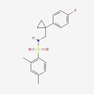 molecular formula C18H20FNO2S B2603139 N-((1-(4-氟苯基)环丙基)甲基)-2,4-二甲苯磺酰胺 CAS No. 1049358-06-6