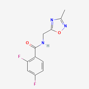 molecular formula C11H9F2N3O2 B2603142 2,4-difluoro-N-((3-methyl-1,2,4-oxadiazol-5-yl)methyl)benzamide CAS No. 1226438-37-4