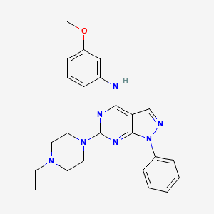 molecular formula C24H27N7O B2603148 6-(4-ethylpiperazin-1-yl)-N-(3-methoxyphenyl)-1-phenyl-1H-pyrazolo[3,4-d]pyrimidin-4-amine CAS No. 946219-63-2