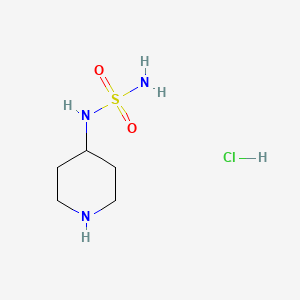 molecular formula C5H14ClN3O2S B2603151 N-(piperidin-4-yl)aminosulfonamide hydrochloride CAS No. 1258327-27-3