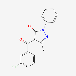 molecular formula C17H13ClN2O2 B2603156 4-(3-氯苯甲酰)-3-甲基-1-苯基-1H-吡唑-5(4H)-酮 CAS No. 78666-11-2