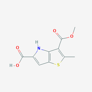 molecular formula C10H9NO4S B2603158 3-Methoxycarbonyl-2-methyl-4H-thieno[3,2-b]pyrrole-5-carboxylic acid CAS No. 2344679-42-9
