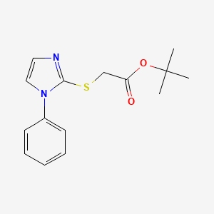molecular formula C15H18N2O2S B2603160 tert-butyl 2-[(1-phenyl-1H-imidazol-2-yl)sulfanyl]acetate CAS No. 478046-08-1