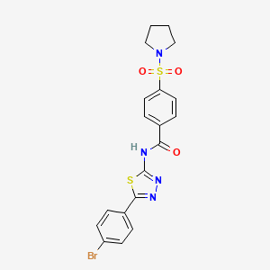 molecular formula C19H17BrN4O3S2 B2603162 N-[5-(4-bromophenyl)-1,3,4-thiadiazol-2-yl]-4-pyrrolidin-1-ylsulfonylbenzamide CAS No. 391227-87-5
