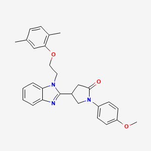 molecular formula C28H29N3O3 B2603171 4-{1-[2-(2,5-二甲基苯氧基)乙基]-1H-苯并咪唑-2-基}-1-(4-甲氧基苯基)吡咯烷-2-酮 CAS No. 890634-96-5