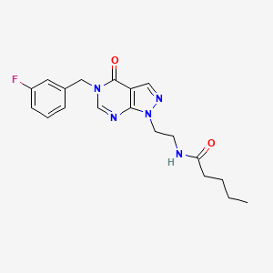 molecular formula C19H22FN5O2 B2603175 N-(2-(5-(3-氟苄基)-4-氧代-4,5-二氢-1H-吡唑并[3,4-d]嘧啶-1-基)乙基)戊酰胺 CAS No. 921989-94-8