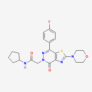 N-cyclopentyl-2-(7-(4-fluorophenyl)-2-morpholino-4-oxothiazolo[4,5-d]pyridazin-5(4H)-yl)acetamide