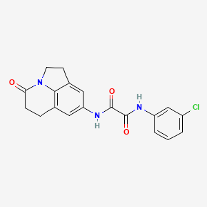 molecular formula C19H16ClN3O3 B2603184 N1-(3-chlorophenyl)-N2-(4-oxo-2,4,5,6-tetrahydro-1H-pyrrolo[3,2,1-ij]quinolin-8-yl)oxalamide CAS No. 898435-72-8