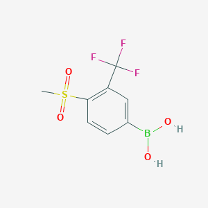 molecular formula C8H8BF3O4S B2603187 [4-Methanesulfonyl-3-(trifluoromethyl)phenyl]boronic acid CAS No. 1417301-54-2