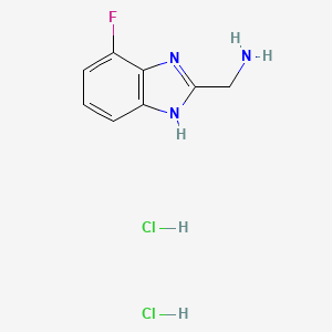 molecular formula C8H10Cl2FN3 B2603189 (4-Fluoro-1H-1,3-benzodiazol-2-yl)methanamine dihydrochloride CAS No. 2089257-74-7