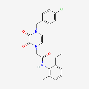 molecular formula C22H22ClN3O3 B2603198 2-(4-(4-chlorobenzyl)-2,3-dioxo-3,4-dihydropyrazin-1(2H)-yl)-N-(2-ethyl-6-methylphenyl)acetamide CAS No. 904525-40-2