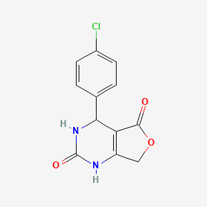 molecular formula C12H9ClN2O3 B2603210 4-(4-chlorophenyl)-4,7-dihydrofuro[3,4-d]pyrimidine-2,5(1H,3H)-dione CAS No. 841278-72-6