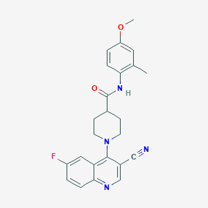 molecular formula C24H23FN4O2 B2603213 N-(4-甲氧基苯基)-2-(4-喹喔啉-2-基苯氧基)丁酰胺 CAS No. 1226429-63-5