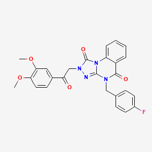 molecular formula C26H21FN4O5 B2603220 2-[2-(3,4-Dimethoxyphenyl)-2-oxoethyl]-4-(4-fluorobenzyl)-2,4-dihydro[1,2,4]triazolo[4,3-a]quinazoline-1,5-dione CAS No. 1358612-73-3