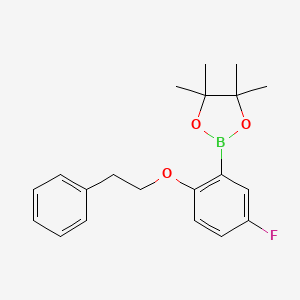 2-[5-Fluoro-2-(2-phenylethoxy)phenyl]-4,4,5,5-tetramethyl-1,3,2-dioxaborolane