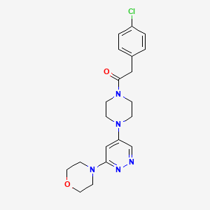 molecular formula C20H24ClN5O2 B2603227 2-(4-Chlorophenyl)-1-(4-(6-morpholinopyridazin-4-yl)piperazin-1-yl)ethanone CAS No. 1448076-94-5