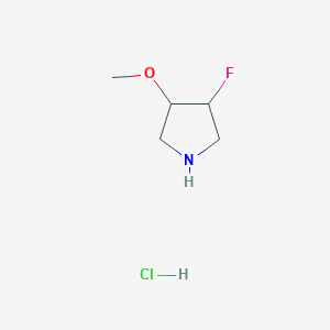 molecular formula C5H11ClFNO B2603228 rel-(3R,4R)-3-氟-4-甲氧基吡咯烷盐酸盐 CAS No. 1622351-31-8