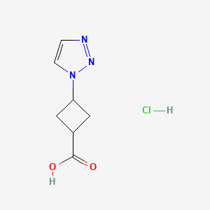 molecular formula C7H10ClN3O2 B2603230 (1R,3r)-3-(1H-1,2,3-triazol-1-yl)cyclobutane-1-carboxylic acid hydrochloride CAS No. 2228779-05-1
