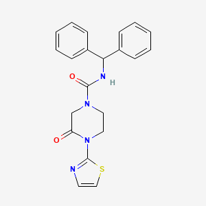 molecular formula C21H20N4O2S B2603232 N-二苯甲酰基-3-氧代-4-(噻唑-2-基)哌嗪-1-甲酰胺 CAS No. 2319721-23-6