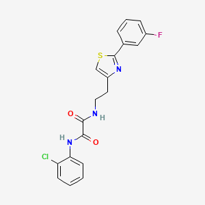 molecular formula C19H15ClFN3O2S B2603235 N1-(2-chlorophenyl)-N2-(2-(2-(3-fluorophenyl)thiazol-4-yl)ethyl)oxalamide CAS No. 895784-49-3