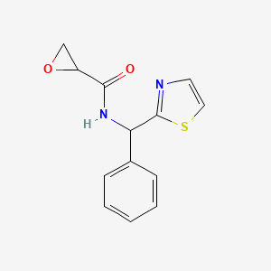 molecular formula C13H12N2O2S B2603237 N-[Phenyl(1,3-thiazol-2-yl)methyl]oxirane-2-carboxamide CAS No. 2411314-40-2