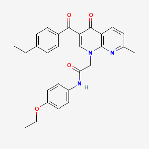 molecular formula C28H27N3O4 B2603239 N-(4-ethoxyphenyl)-2-(3-(4-ethylbenzoyl)-7-methyl-4-oxo-1,8-naphthyridin-1(4H)-yl)acetamide CAS No. 894887-37-7