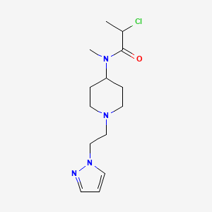 molecular formula C14H23ClN4O B2603241 2-Chloro-N-methyl-N-[1-(2-pyrazol-1-ylethyl)piperidin-4-yl]propanamide CAS No. 2411285-51-1