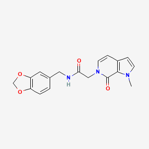 molecular formula C18H17N3O4 B2603242 N~1~-(1,3-benzodioxol-5-ylmethyl)-2-(1-methyl-7-oxo-1,7-dihydro-6H-pyrrolo[2,3-c]pyridin-6-yl)acetamide CAS No. 1333843-90-5