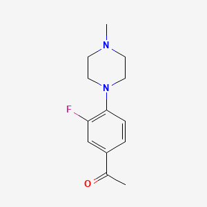 molecular formula C13H17FN2O B2603244 1-[3-氟-4-(4-甲基哌嗪-1-基)苯基]乙酮 CAS No. 351039-34-4