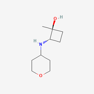 molecular formula C10H19NO2 B2603252 反式-1-甲基-2-[(氧杂-4-基)氨基]环丁烷-1-醇 CAS No. 2413365-32-7