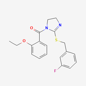(2-Ethoxyphenyl)-[2-[(3-fluorophenyl)methylsulfanyl]-4,5-dihydroimidazol-1-yl]methanone