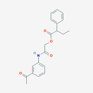 molecular formula C20H21NO4 B2603265 [(3-Acetylphenyl)carbamoyl]methyl 2-phenylbutanoate CAS No. 380168-83-2