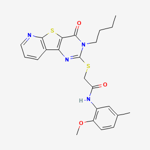 molecular formula C23H24N4O3S2 B2603268 2-((3-丁基-4-氧代-3,4-二氢吡啶并[3',2':4,5]噻吩并[3,2-d]嘧啶-2-基)硫代)-N-(2-甲氧基-5-甲基苯基)乙酰胺 CAS No. 1242876-92-1