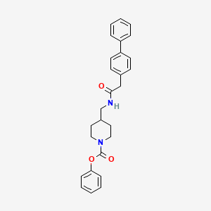 Phenyl 4-((2-([1,1'-biphenyl]-4-yl)acetamido)methyl)piperidine-1-carboxylate