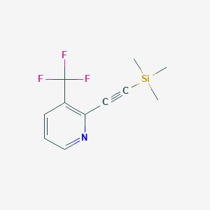 molecular formula C11H12F3NSi B2603272 3-(Trifluoromethyl)-2-[2-(trimethylsilyl)ethynyl]pyridine CAS No. 814262-84-5