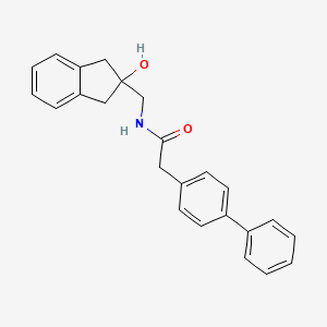 molecular formula C24H23NO2 B2603274 2-([1,1'-联苯]-4-基)-N-((2-羟基-2,3-二氢-1H-茚-2-基)甲基)乙酰胺 CAS No. 2034527-72-3