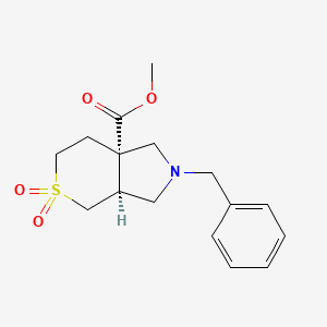 molecular formula C16H21NO4S B2603285 甲基(3aS,7aS)-2-苄基-5,5-二氧代-1,3,3a,4,6,7-六氢硫代吡喃[3,4-c]吡咯-7a-羧酸酯 CAS No. 2503155-64-2
